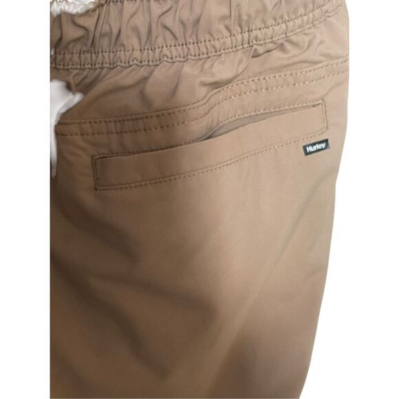 Hurley Mens Beige Nylon Tech Flat Front Drawstring Elastic Waist Jogger Pants XL - Picture 5 of 8
